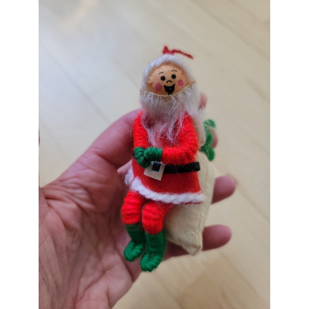 Vintage Pixie Elf Santa Ornament